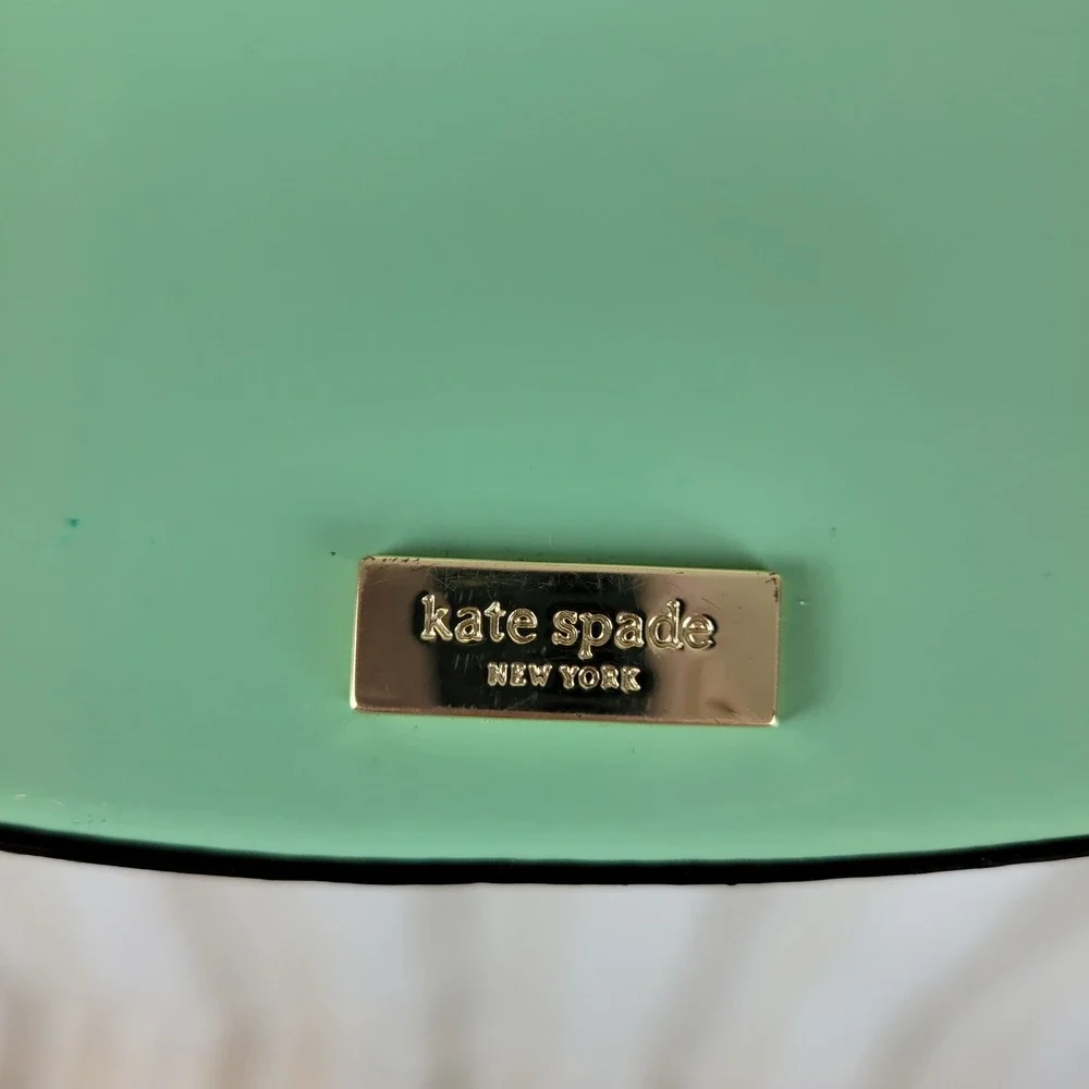 Kate Spade Jade Chelsea Park Crossbody‎ Bag Purse Mint Green Black Leather